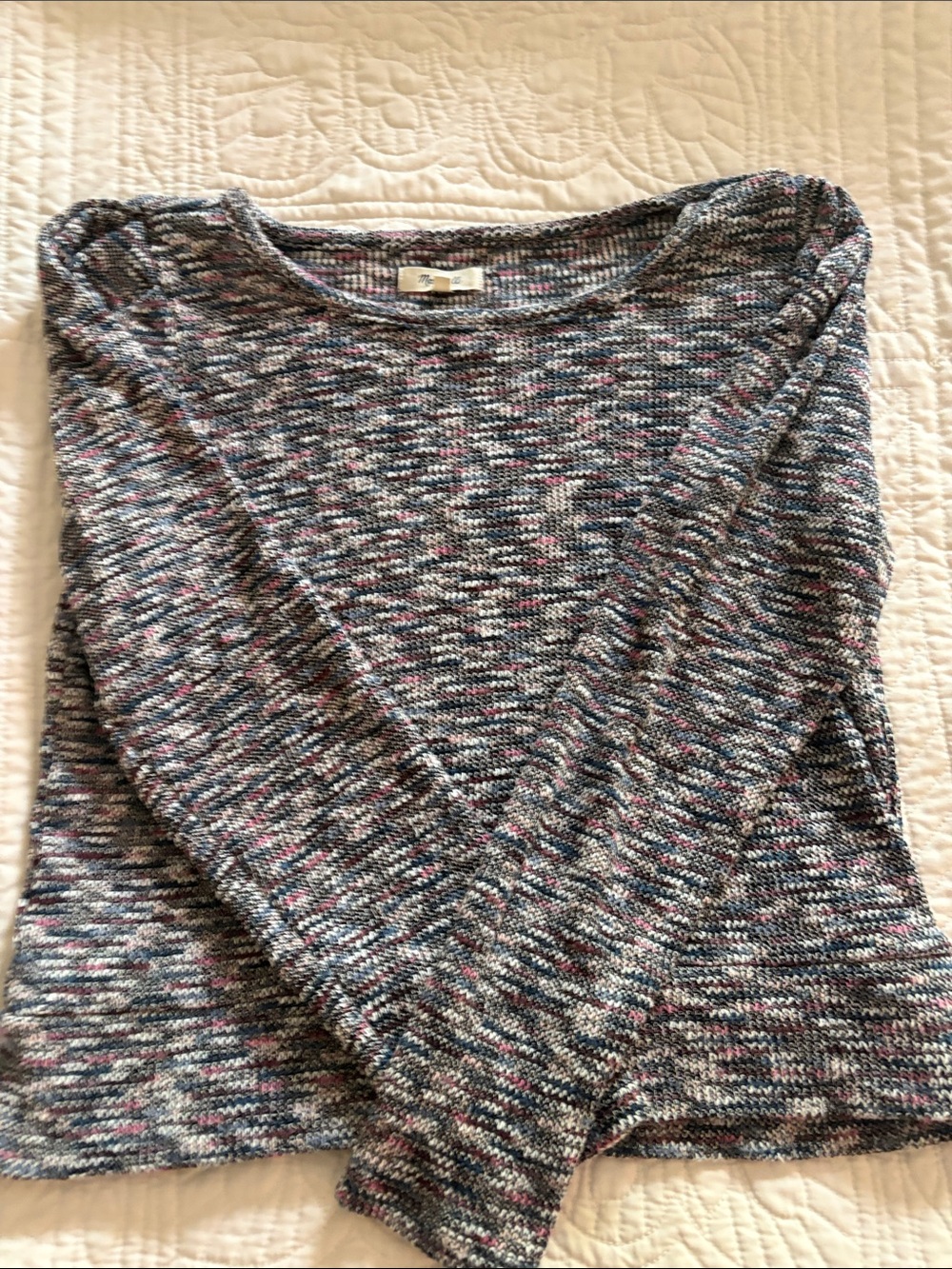 Madewell Multicolor Knit Sweater (navy, cream, pink)